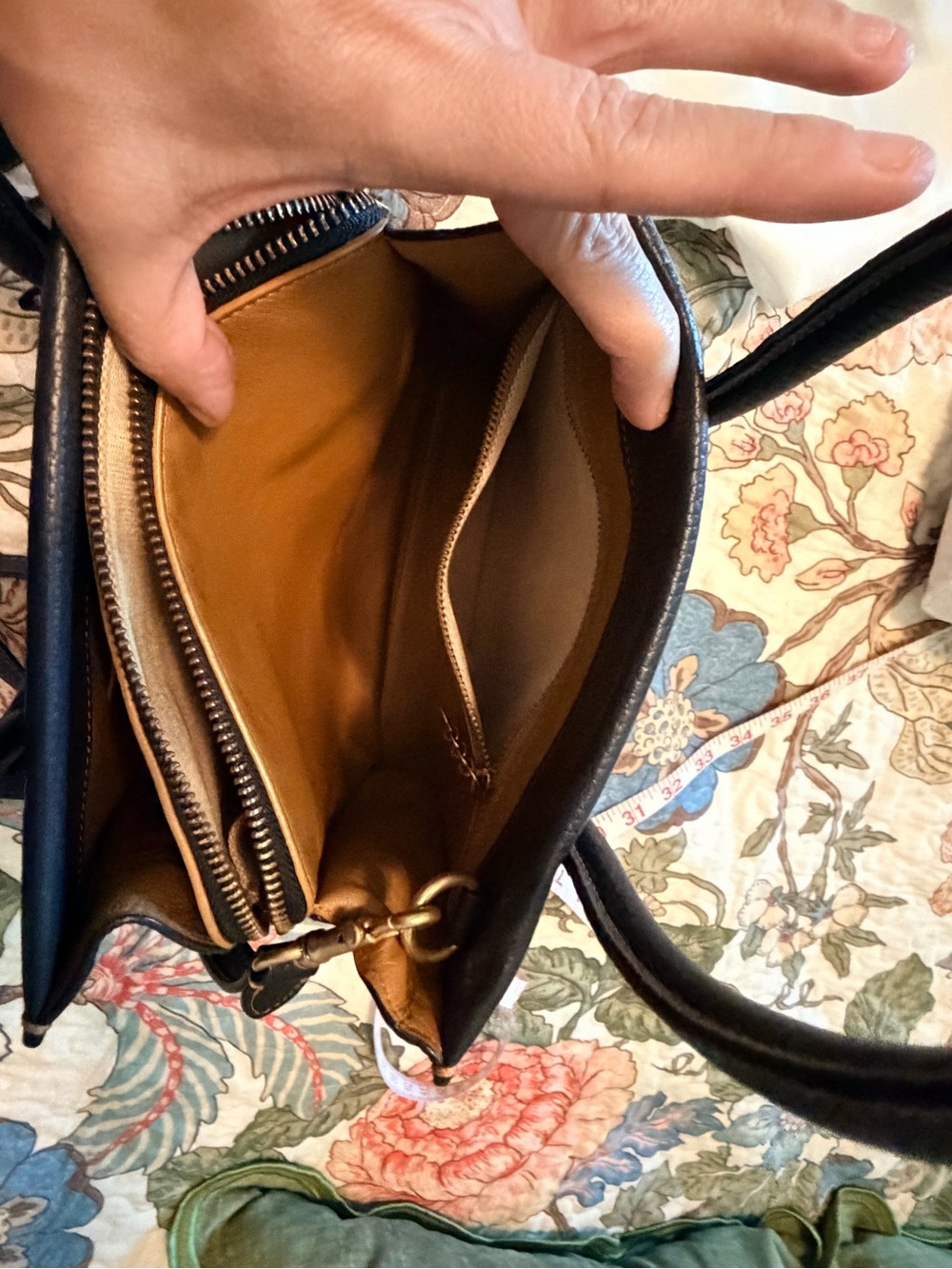 Coach Pebbled Leather Tote in Black - Picture 8 of 11